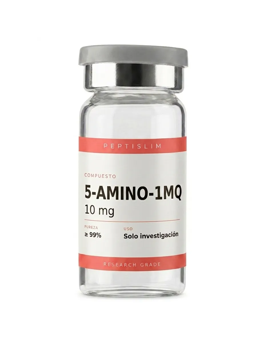 Vial liofilizado 10 mg de 5-Amino-1MQ 10 mg — molécula de investigación enfocada en la modulación de nnmt y rutas de metabolismo energético